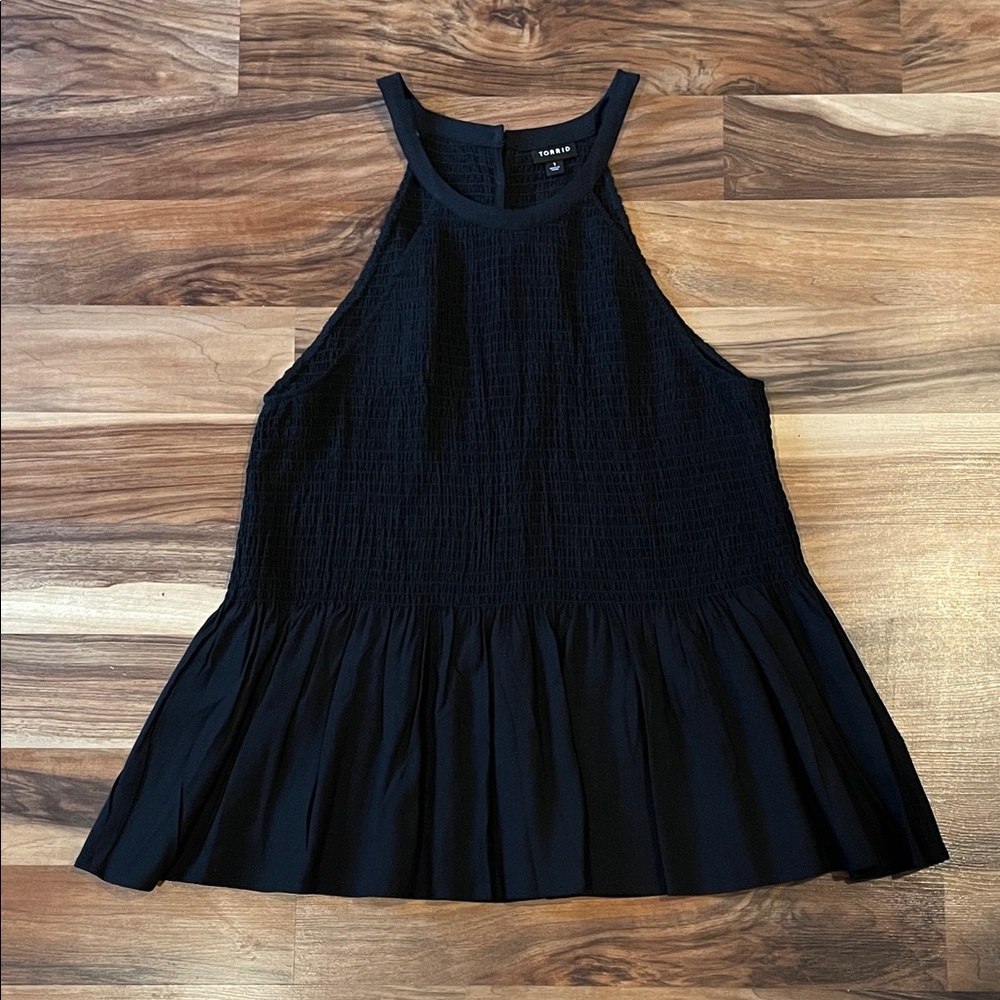 NWOT Torrid Smocked Peplum high neck tank top size 1 1x 14 16
